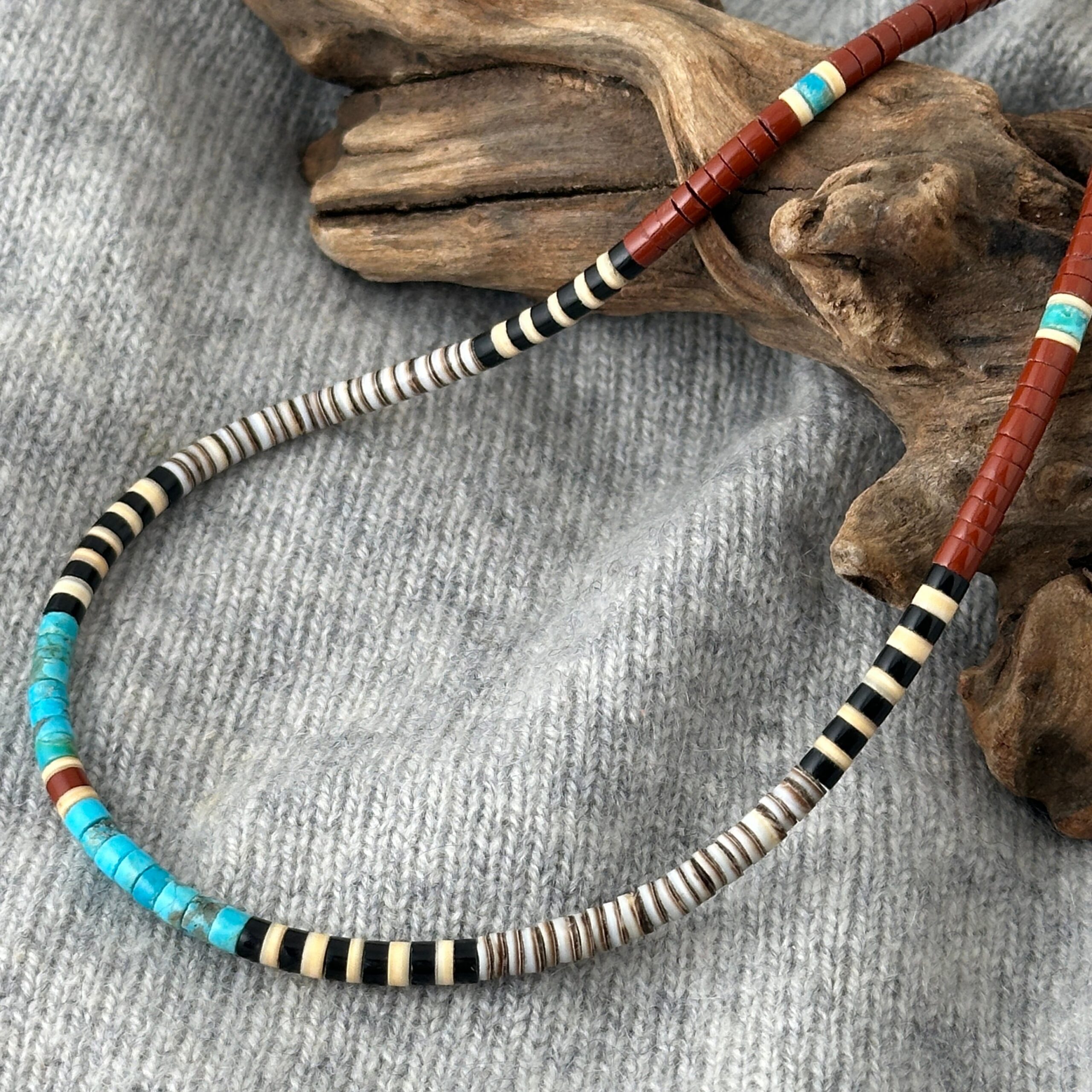《Indian Jewelry》 ヒシ（ヒーシー） ネックレス　ブラウン　リトルラグーン鎌倉