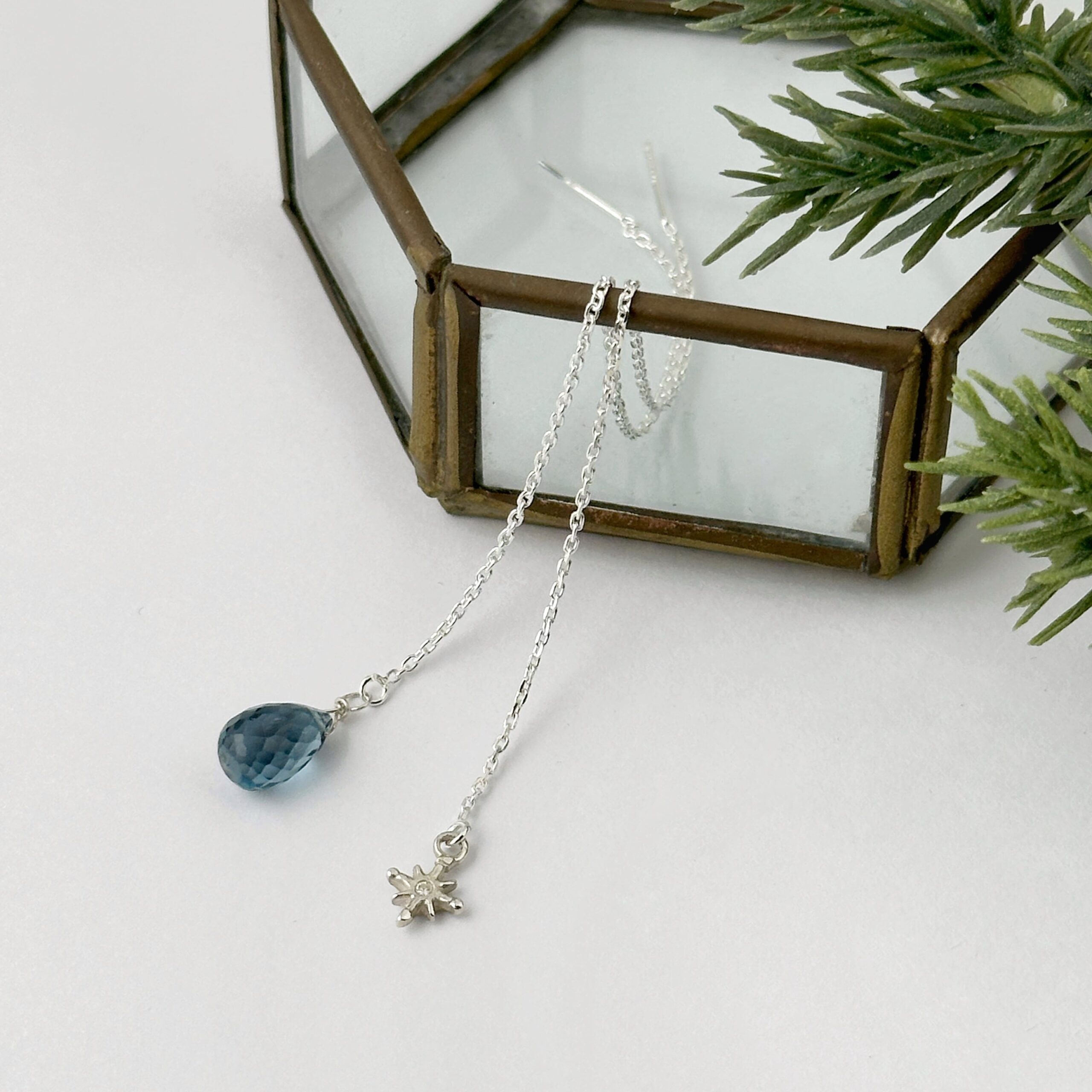 Lagoon Original 流れ星 と ロンドンブルートパーズ アメリカンピアス リトルラグーン鎌倉