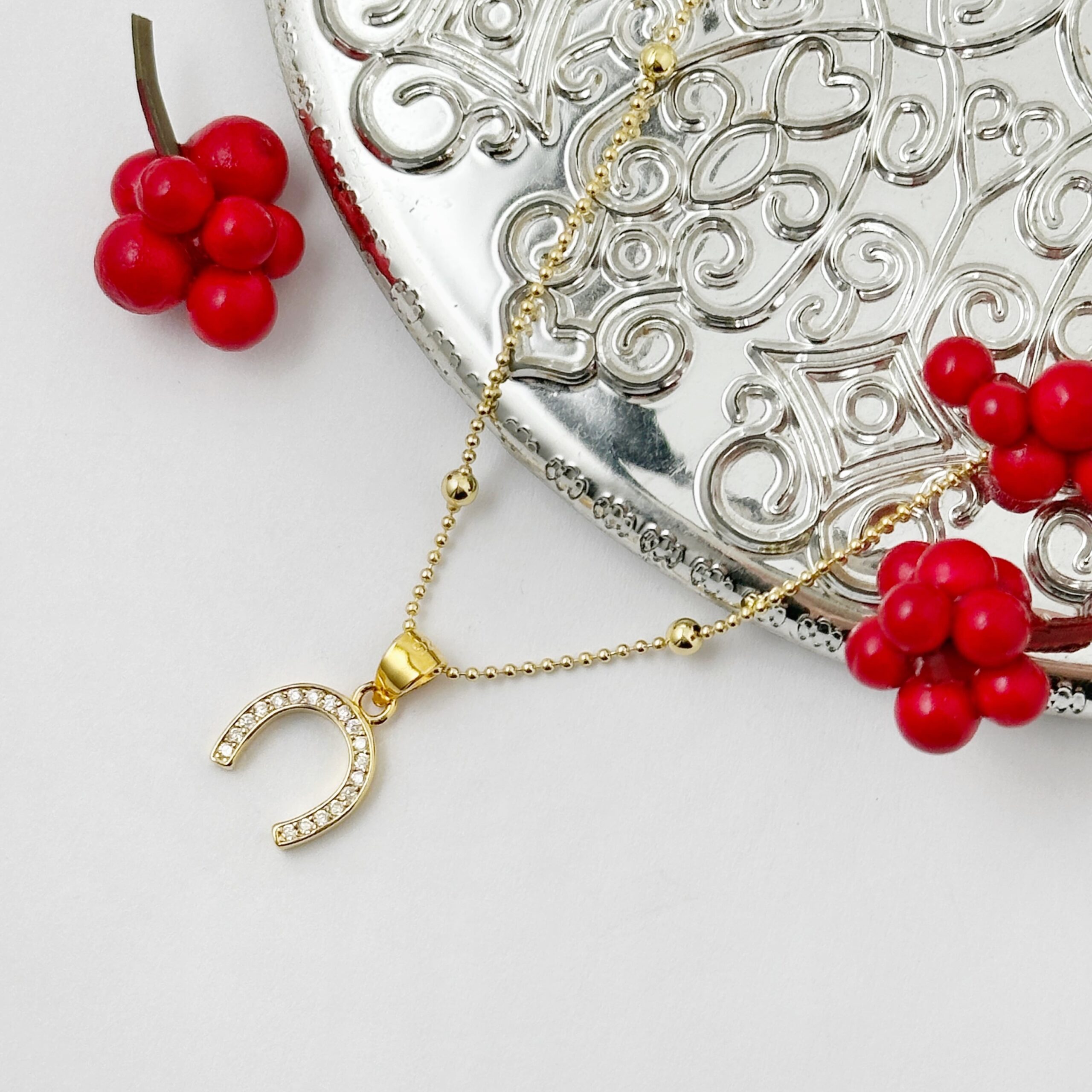 Gold Coating ジルコニア ホースシュー ペンダント リトルラグーン鎌倉