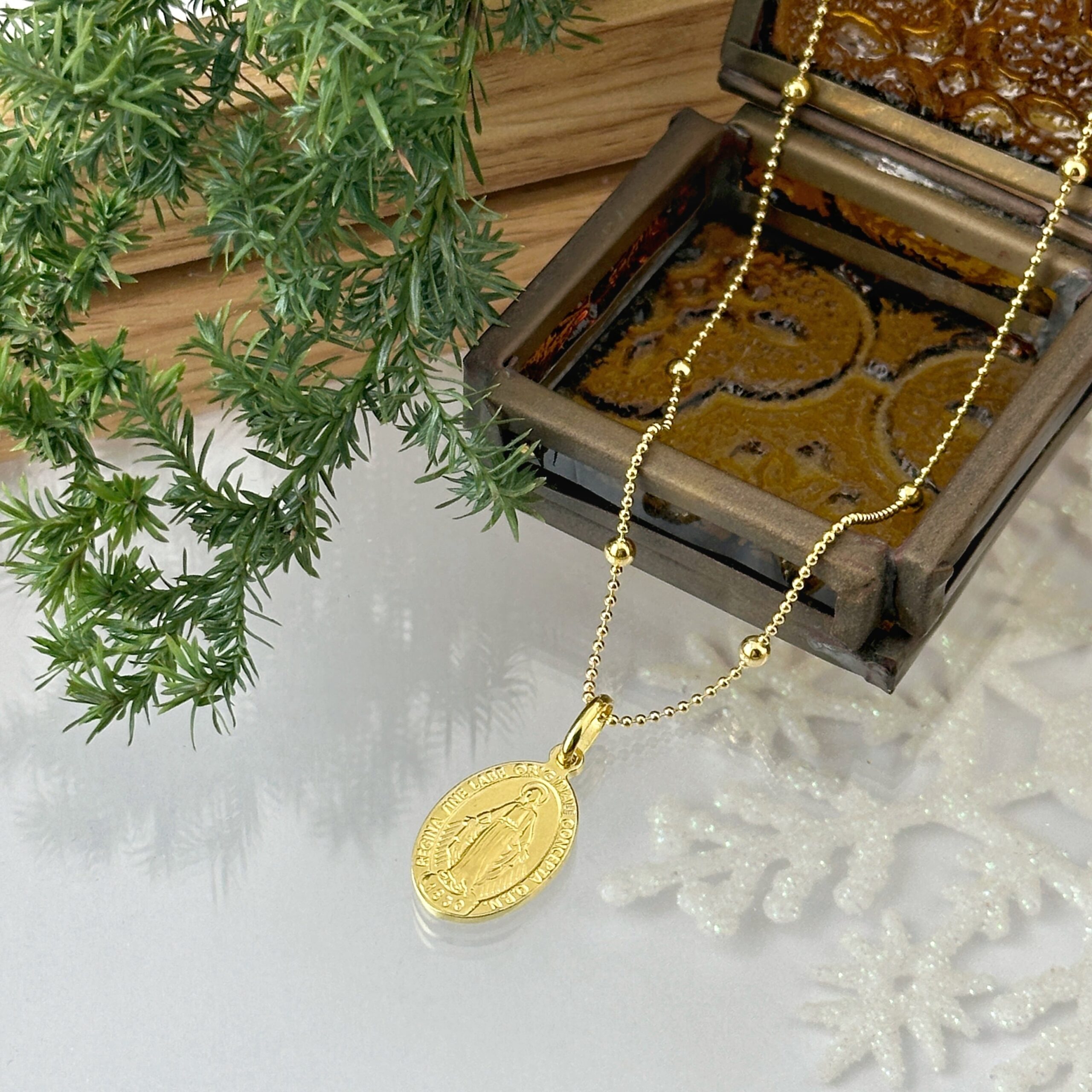 Gold Coating オメダイ と 選べる長さ ステーションネックレス リトルラグーン鎌倉