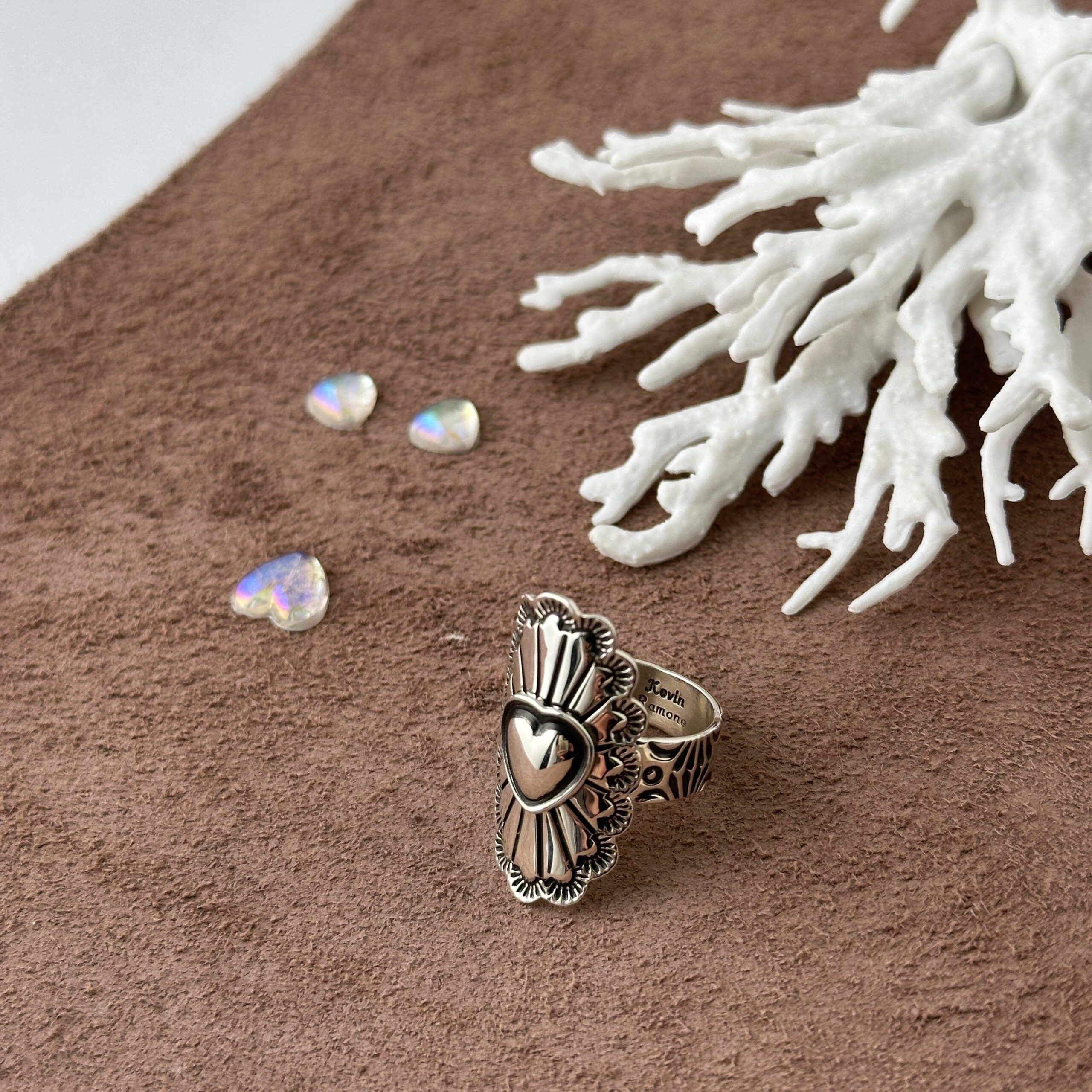 《 Indian Jewelry》 ナバホ フリーサイズ リング 指輪 アポロコンチョ / ハート / ダイヤ リトルラグーン鎌倉