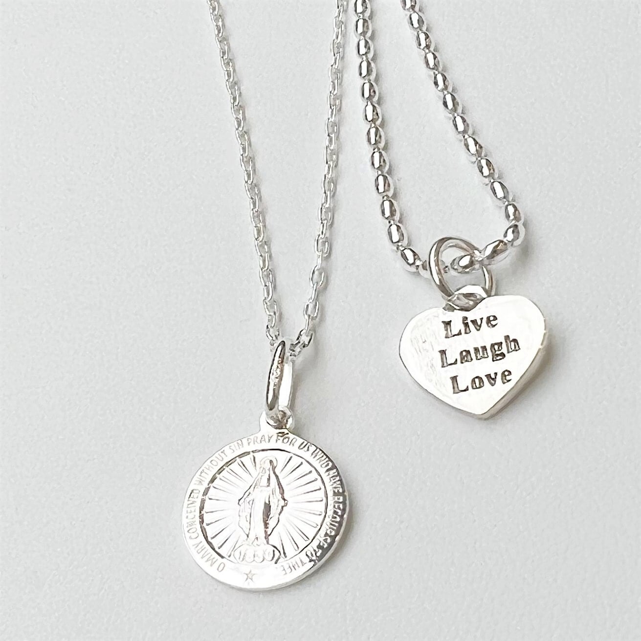 オメダイ×ハートのネックレス重ね付け2本セット【45cm】　リトルラグーン鎌倉