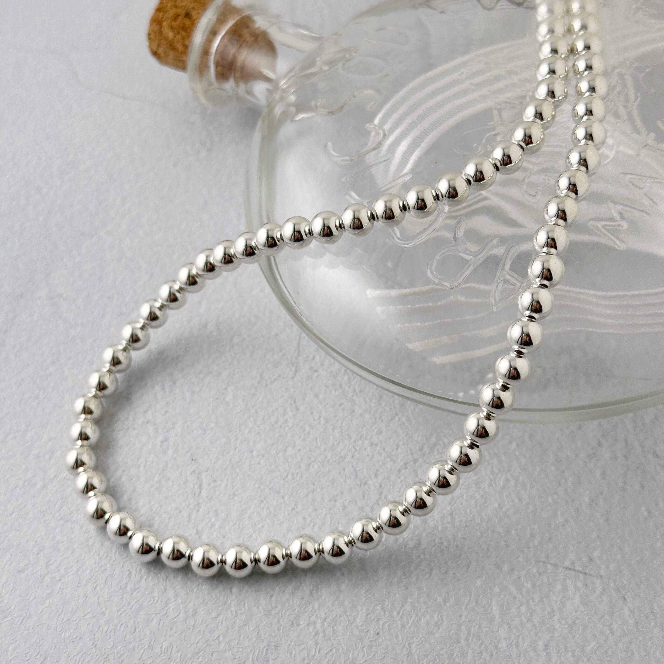 ナバホパール ネックレス 丸玉 6mm 45cm 《Indian Jewelry》 リトルラグーン鎌倉