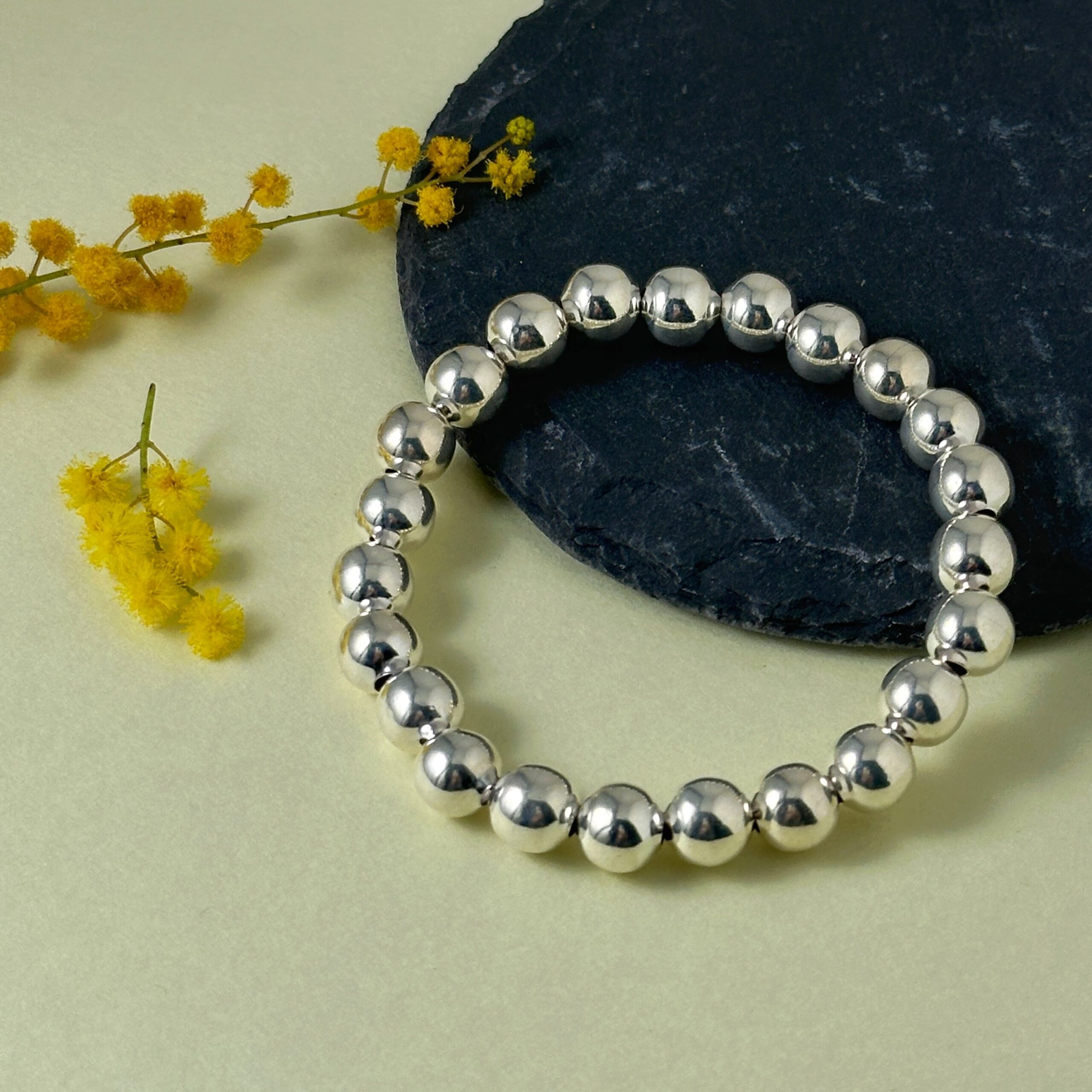 M玉 ボールビーズ ブレスレット 0.8 リトルラグーン鎌倉