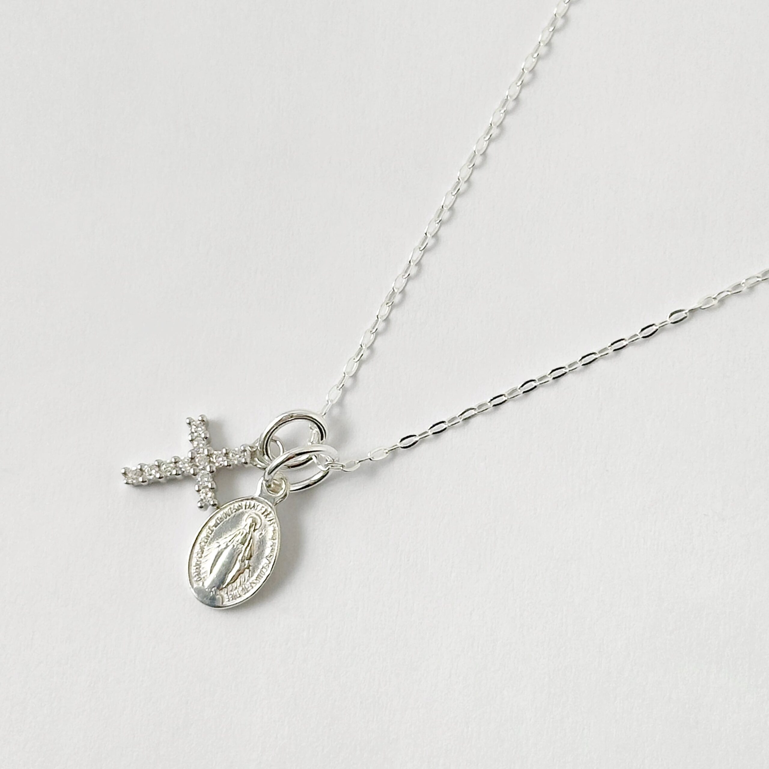 Lagoon Original ジルコニア プチ クロス and オメダイ ネックレス リトルラグーン鎌倉