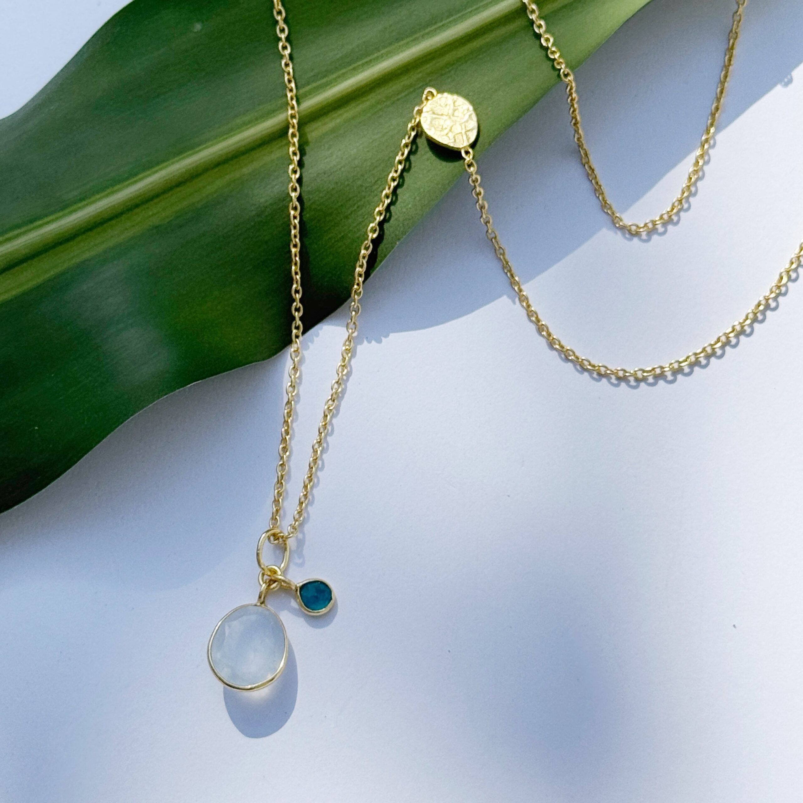 【Lagoon Original】Gold Coating ダブルジェード ロング ネックレス リトルラグーン鎌倉